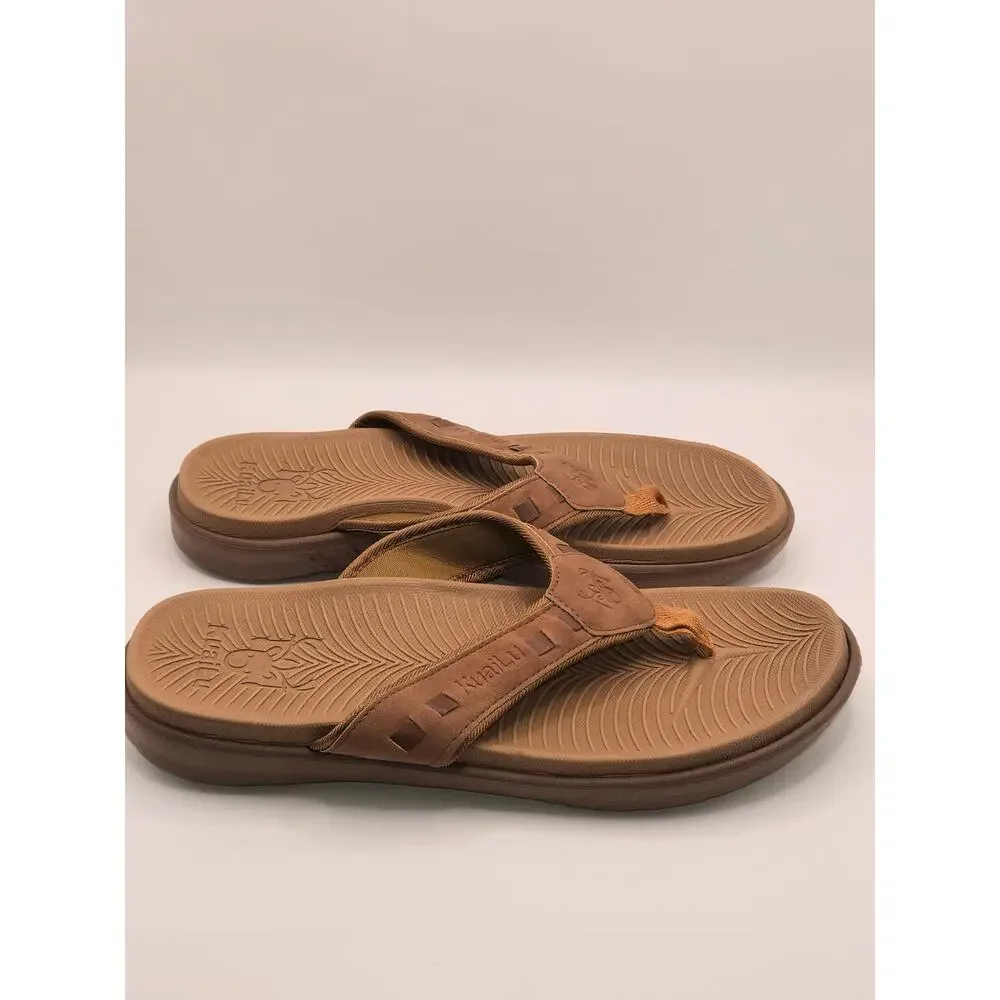 KuaiLu Men's Flip Flop Sandals Brown Comfort Arch Support US 10 EU 43.5 NEW